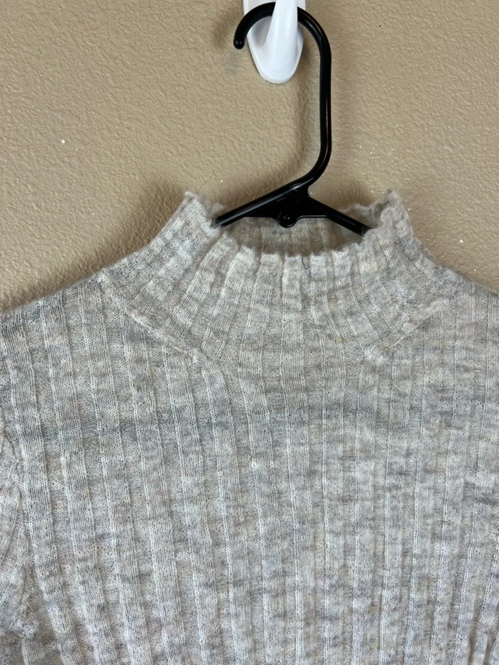 madewell alpaca-blend mockneck sweater beige
